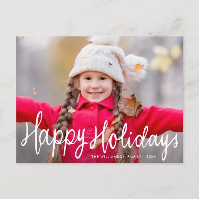 Postale Joyeuses fêtes lettrer carte photo de Noël (Devant)