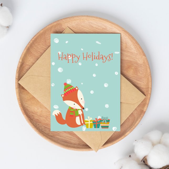 Postale Joyeuses Fêtes ! Renard Mignon | Carte de Noël (Créateur téléchargé)