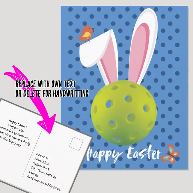 Postale 🐰 Joyeuses Pâques pour Pickleballer, carte postal (Créateur téléchargé)