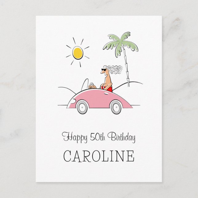 Postale Joyeux 50e anniversaire drôle Carte humoristique p (Devant)