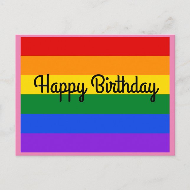 Postale Joyeux Anniversaire Carte #1 Arc-en-ciel (Devant)