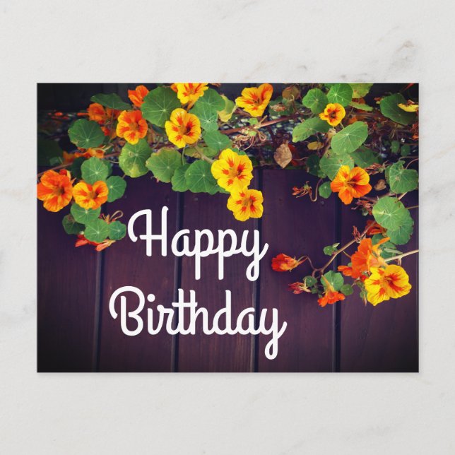 Postale Joyeux Anniversaire Carte de Vœux Capucine (Devant)