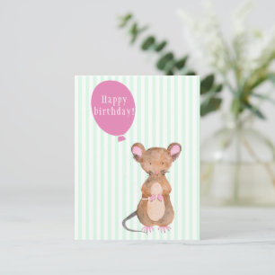 Postale Joyeux Anniversaire Carte de vœux Souris de la