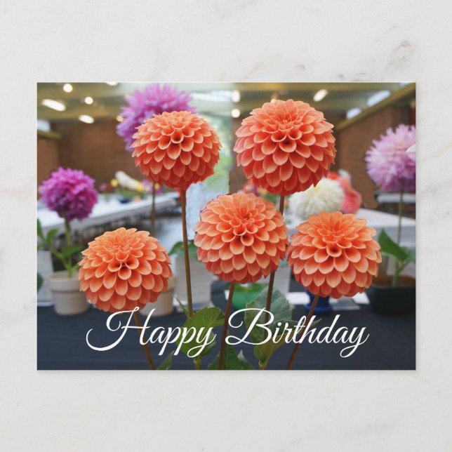 Postale Joyeux Anniversaire Dahlia Rose Toscano #1 Carte p (Devant)