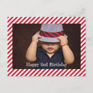 Postale Joyeux anniversaire Stripes Photo Carte personna