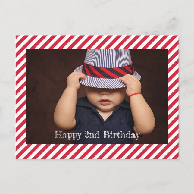Postale Joyeux anniversaire | Stripes Photo Carte personna (Devant)