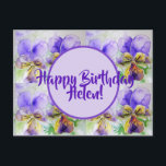 Postale Joyeux Anniversaire Viola floral Mesdames Carte de<br><div class="desc">Joyeux Anniversaire carte de vœu viola floral personnalisable. Cette carte est entièrement personnalisable,  afin que vous puissiez ajouter votre propre nom.

Conçu avec amour à partir de l'une de mes peintures aquarelles originales.</div>