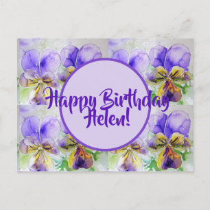 Postale Joyeux Anniversaire Viola floral Mesdames Carte de