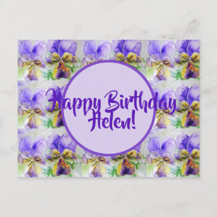 Postale Joyeux Anniversaire Viola floral Mesdames Carte de