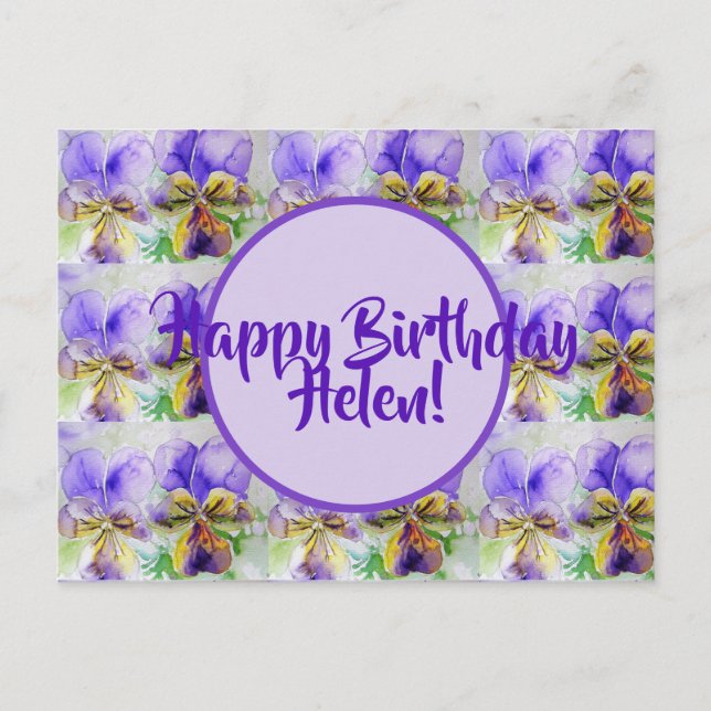 Postale Joyeux Anniversaire Viola floral Mesdames Carte de (Devant)