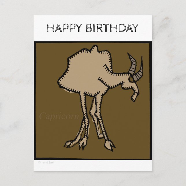 Postale Joyeux Anniversaire Zodiac Signes Capricorn Carte  (Devant)