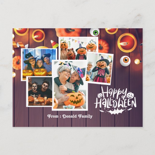 Postale Joyeux Carte photo de famille Halloween (Devant)