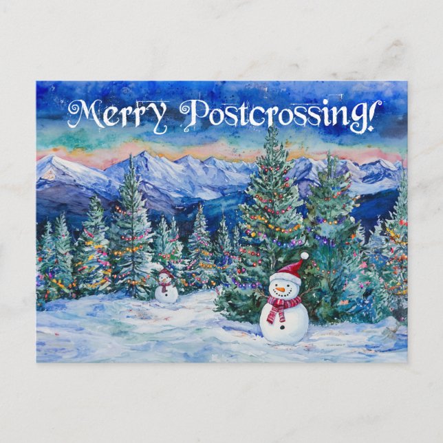 Postale Joyeux facteur de traversée Snowman - Carte postal (Devant)