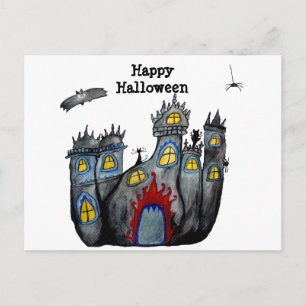 Postale Joyeux Halloween Carte Chateau Ensorcelé