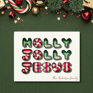Postale Joyeux Jésus tout joyeux 3D carte de Noël optique
