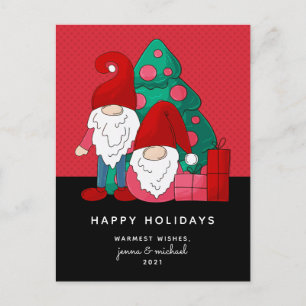 Postale JOYEUX NOËL   Carte de vœux de gnomes de fêtes mig