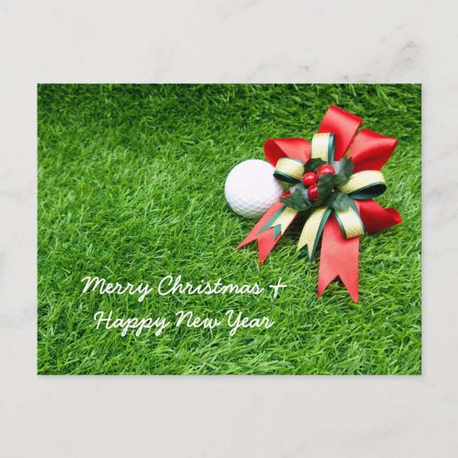 Postale Joyeux Noël et Bonne année Carte au golfeur (Devant)