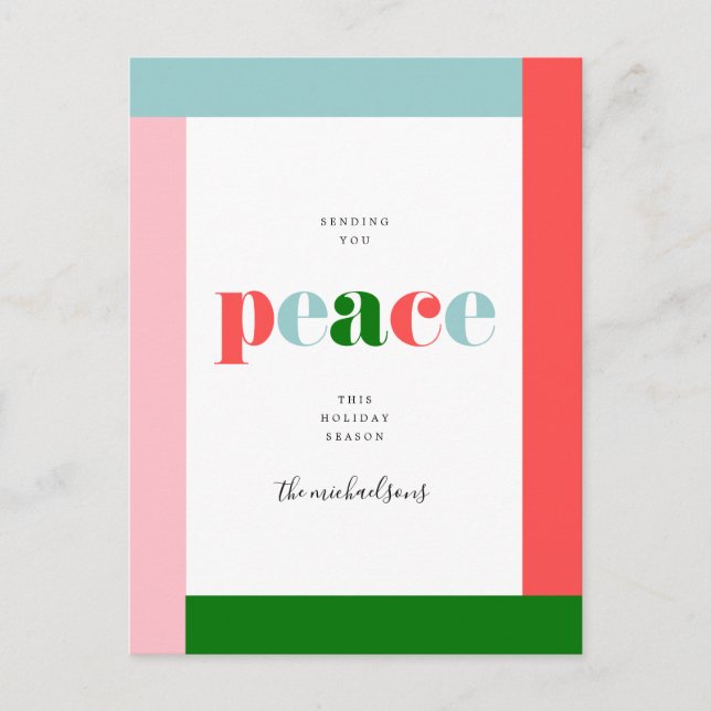 Postale JOYEUX NOËL | Vous souhaitant la paix Carte (Devant)