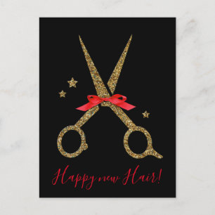 Postale Joyeux nouveau Cheveu ! - Carte de coiffeur aux pa