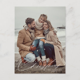 Postale Joyeux script de Noël carte photo de vacances