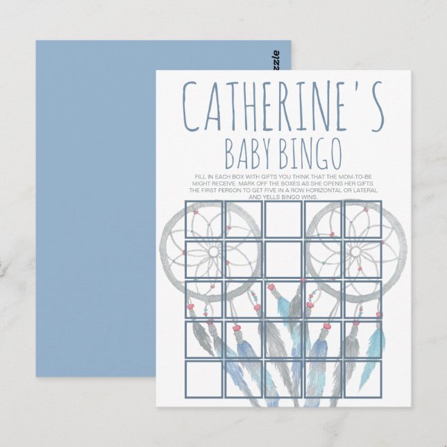 Postale Jungle Safari Animal Baby shower Carte Bingo (Devant / Derrière)