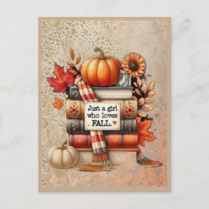 Postale Juste une fille qui aime la carte de vœux d'automn