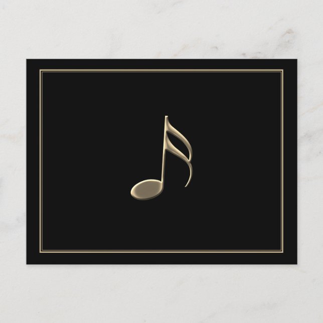 Postale "Juste une note" Note de musique en or Carte posta (Devant)
