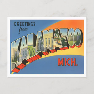 Postale Kalamazoo, Michigan Vintage Big Letters Carte post