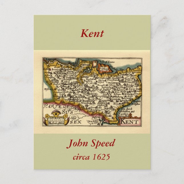 Postale Kent Comté Angleterre Ancien Antiquaire John Carte (Devant)