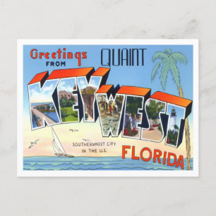 Postale Key West, Florida Vintage Big Letters Carte postal