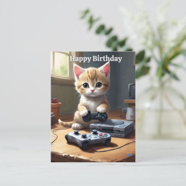 Postale Kiton de jeu adorable, carte d'anniversaire (Debout devant)