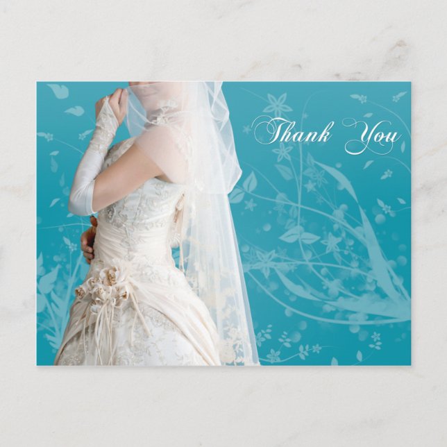 Postale La Carte de remerciements de la mariée (Devant)