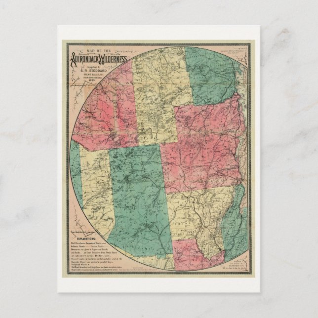 Postale La carte de Stoddard de la nature sauvage des Adir (Devant)