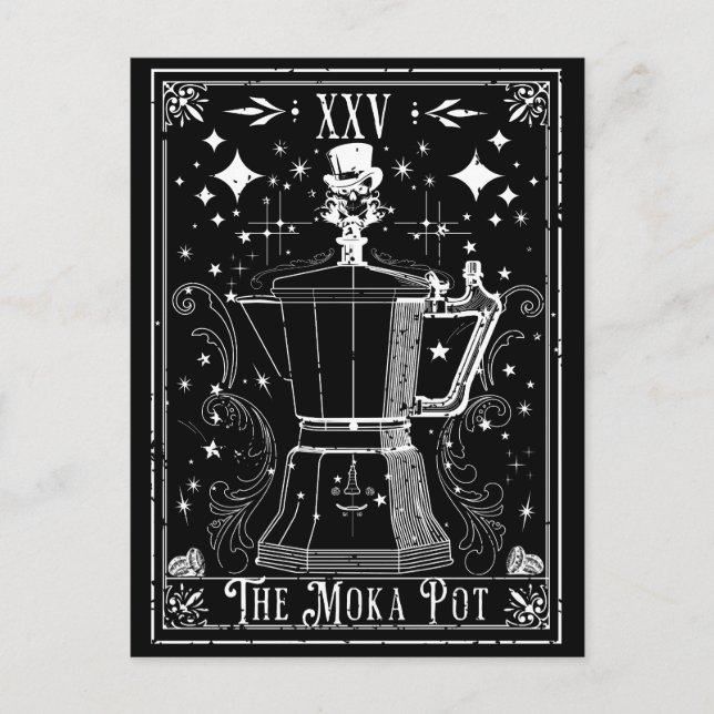 Postale La carte de tarot de la cafetière Moka (Devant)