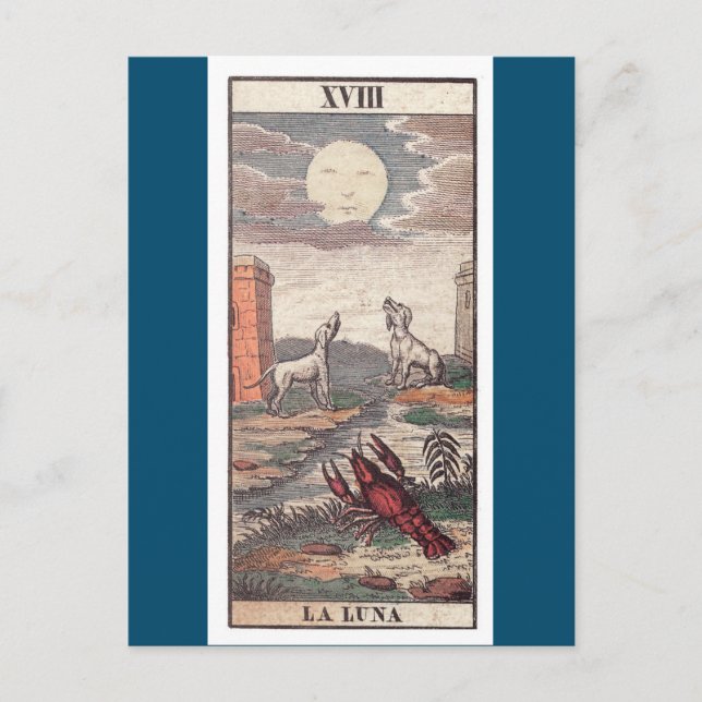 Postale La carte de tarot de la lune (Devant)