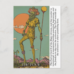 Postale La carte de tarot du Fou Art Mystique des Arcanes