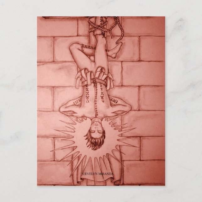 Postale La carte de tarot homme pendu (Devant)