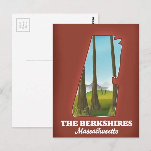 Postale La carte des Berkshires Massachusetts (Devant / Derrière)