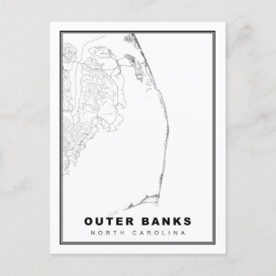 Postale La carte des Outer Banks
