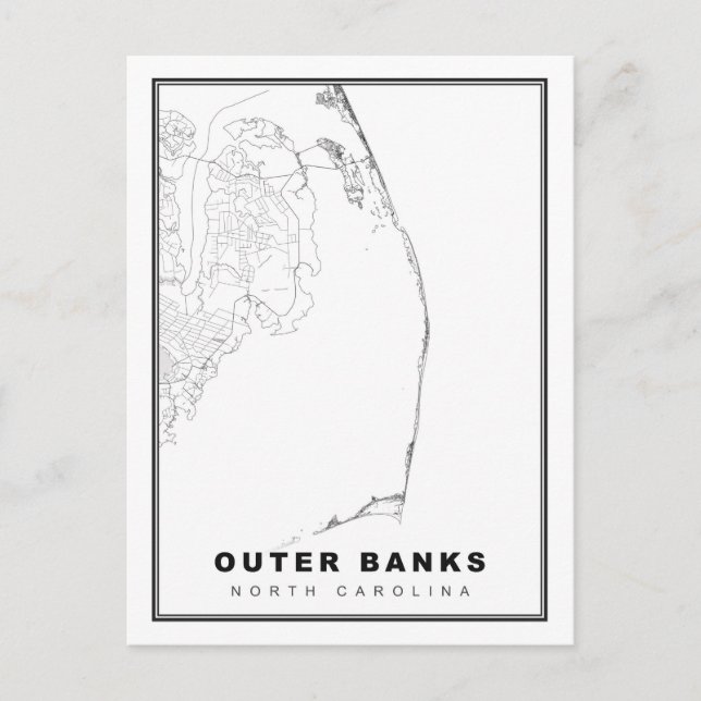 Postale La carte des Outer Banks (Devant)