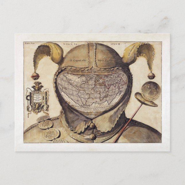 Postale La carte du monde Casquette de l'idiot (Devant)