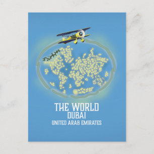 Postale La carte du monde de Dubaï Émirats arabes unis