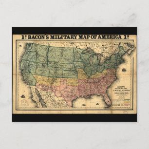 Postale La carte militaire des États-Unis de Bacon (1862)