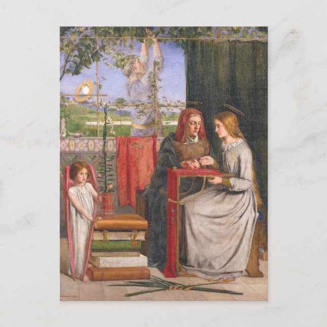 Postale La Jeunesse de la Vierge Marie par Rossetti Carte  (Devant)