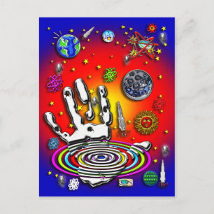 Postale La main de l'humanité dans l'espace II Carte posta