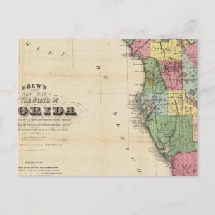 Postale La nouvelle carte de Drew de l'état de Floride