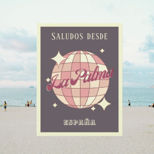 Postale La Palma Isla España vintage disco violet Carte po