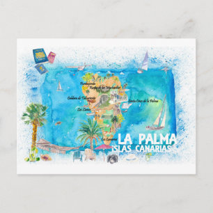 Postale La Palma Islas Canaria Carte de voyage