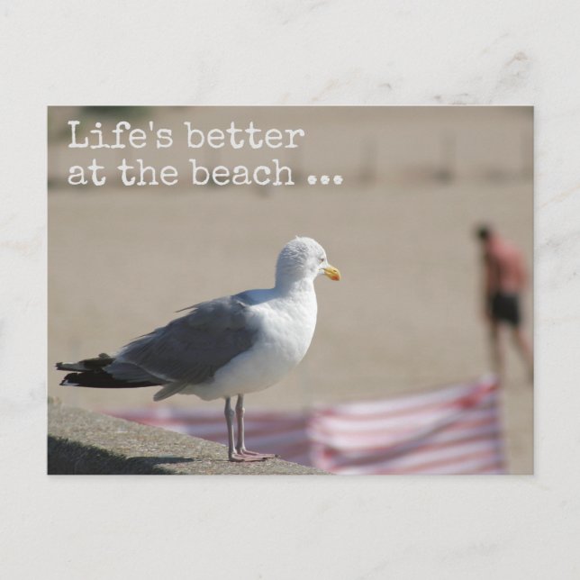 Postale La vie est meilleure à la plage - Fun quote Carte  (Devant)