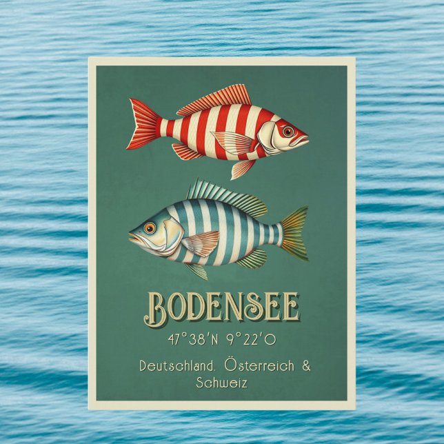 Postale Lac Constance Bodensee Allemagne Poisson Carte pos (Créateur téléchargé)